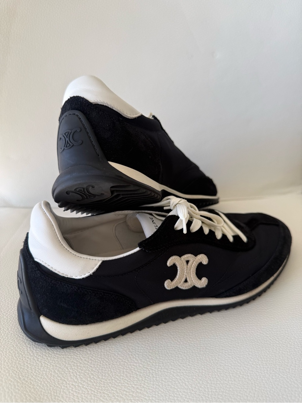 Celine Black and White Low-Top Racer Sneaker - Picture 7 of 7